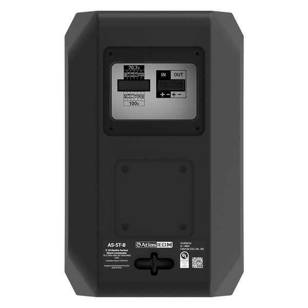 Main product image for AtlasIED AS-5T-B 5.25" AS Series Surface Mount 70V/8 Ohm Speaker Black242-9611